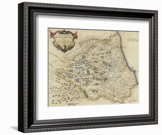 Map of Durham-Robert Morden-Framed Giclee Print