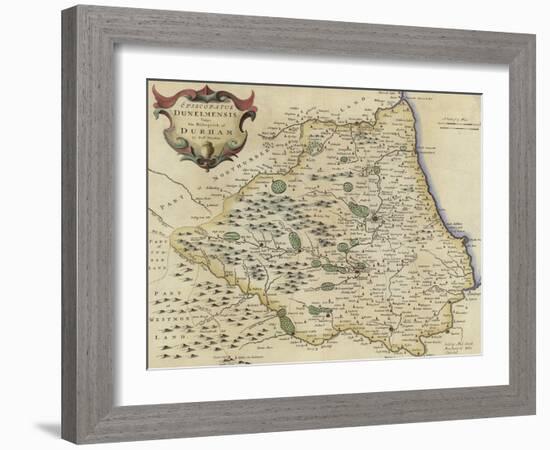 Map of Durham-Robert Morden-Framed Giclee Print