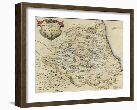 Map of Durham-Robert Morden-Framed Giclee Print