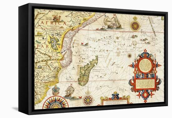 Map of East Africa and Madagascar, 1596-Arnold Florent Van Langren-Framed Premier Image Canvas