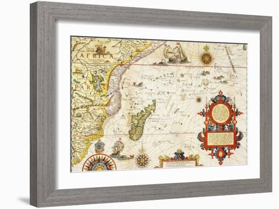 Map of East Africa and Madagascar, 1596-Arnold Florent Van Langren-Framed Giclee Print