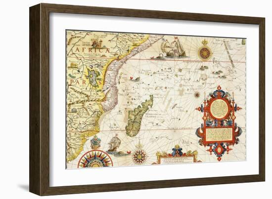 Map of East Africa and Madagascar, 1596-Arnold Florent Van Langren-Framed Giclee Print