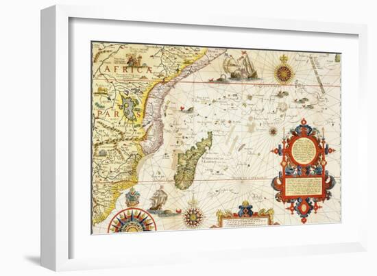 Map of East Africa and Madagascar, 1596-Arnold Florent Van Langren-Framed Giclee Print