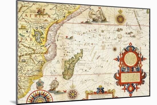 Map of East Africa and Madagascar, 1596-Arnold Florent Van Langren-Mounted Giclee Print