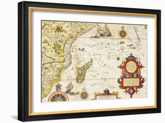 Map of East Africa and Madagascar, 1596-Arnold Florent Van Langren-Framed Giclee Print