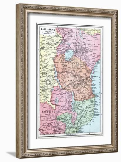 Map of East Africa at the Beginning of the War, from 'The Great War: a History', Volume III, 1916-null-Framed Giclee Print