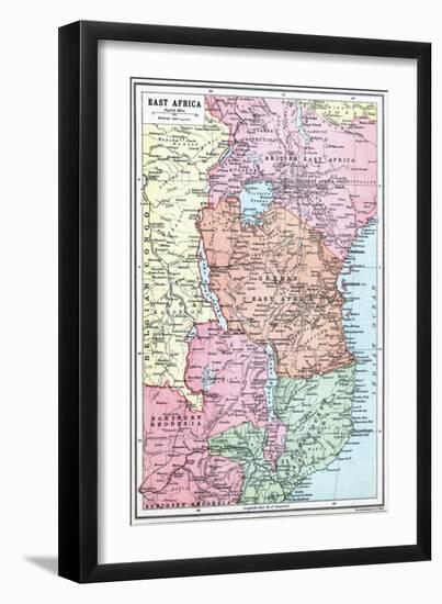 Map of East Africa at the Beginning of the War, from 'The Great War: a History', Volume III, 1916-null-Framed Giclee Print