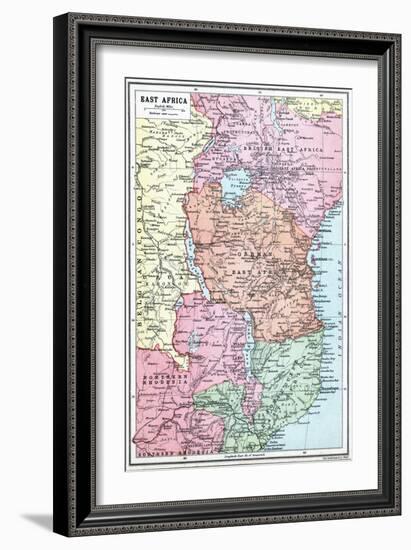 Map of East Africa at the Beginning of the War, from 'The Great War: a History', Volume III, 1916-null-Framed Giclee Print