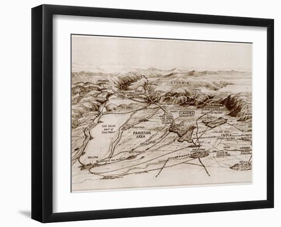 Map of East and West Punjab-null-Framed Photographic Print