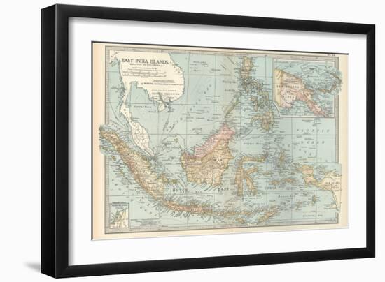 Map of East India Islands. Malaysia and Melanesia. Dutch East India-Encyclopaedia Britannica-Framed Premium Giclee Print