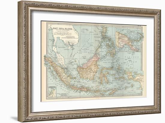 Map of East India Islands. Malaysia and Melanesia. Dutch East India-Encyclopaedia Britannica-Framed Art Print