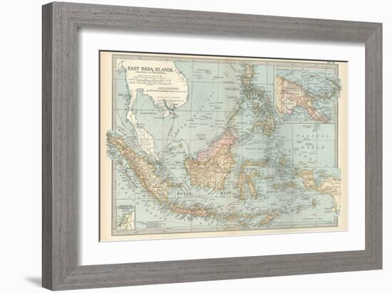 Map of East India Islands. Malaysia and Melanesia. Dutch East India-Encyclopaedia Britannica-Framed Art Print