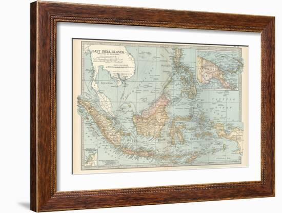 Map of East India Islands. Malaysia and Melanesia. Dutch East India-Encyclopaedia Britannica-Framed Art Print