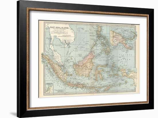 Map of East India Islands. Malaysia and Melanesia. Dutch East India-Encyclopaedia Britannica-Framed Art Print