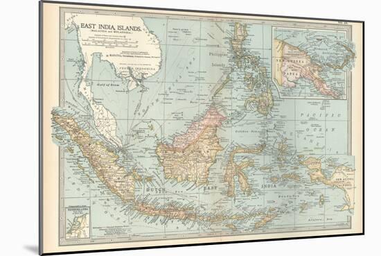 Map of East India Islands. Malaysia and Melanesia. Dutch East India-Encyclopaedia Britannica-Mounted Art Print