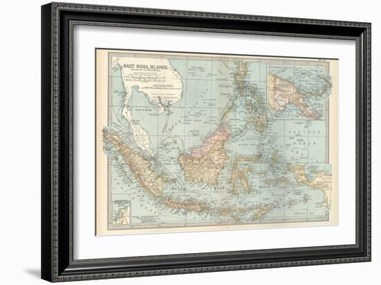 Map of East India Islands. Malaysia and Melanesia. Dutch East India-Encyclopaedia Britannica-Framed Art Print