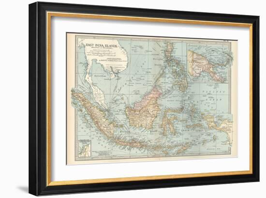 Map of East India Islands. Malaysia and Melanesia. Dutch East India-Encyclopaedia Britannica-Framed Art Print