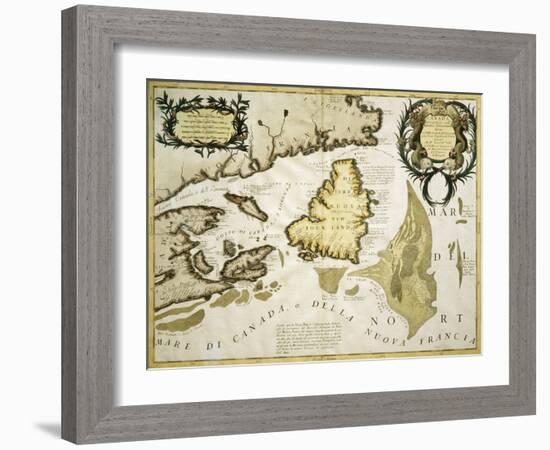 Map of Eastern Canada and Newfoundland, 1692-null-Framed Giclee Print