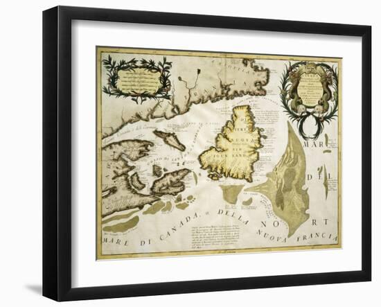 Map of Eastern Canada and Newfoundland, 1692-null-Framed Giclee Print