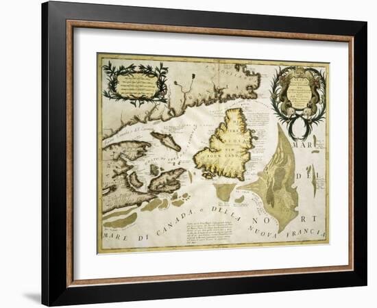 Map of Eastern Canada and Newfoundland, 1692-null-Framed Giclee Print