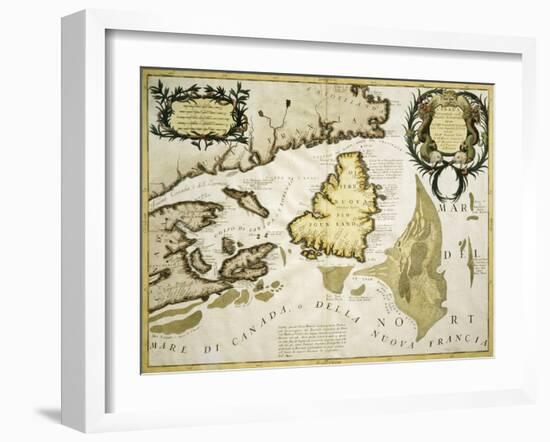 Map of Eastern Canada and Newfoundland, 1692-null-Framed Giclee Print