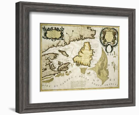 Map of Eastern Canada and Newfoundland, 1692-null-Framed Giclee Print