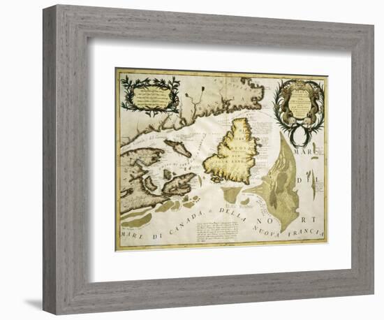 Map of Eastern Canada and Newfoundland, 1692-null-Framed Giclee Print