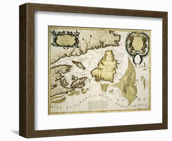 Map of Eastern Canada and Newfoundland, 1692-null-Framed Giclee Print