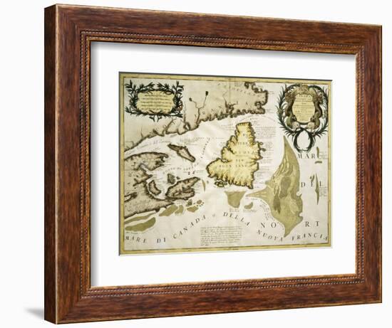 Map of Eastern Canada and Newfoundland, 1692-null-Framed Giclee Print