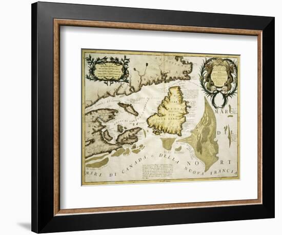 Map of Eastern Canada and Newfoundland, 1692-null-Framed Giclee Print