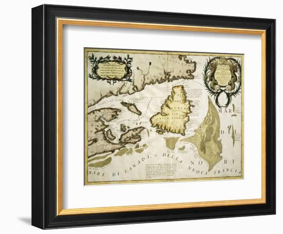 Map of Eastern Canada and Newfoundland, 1692-null-Framed Giclee Print