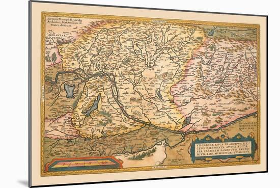 Map of Eastern Europe-Abraham Ortelius-Mounted Art Print