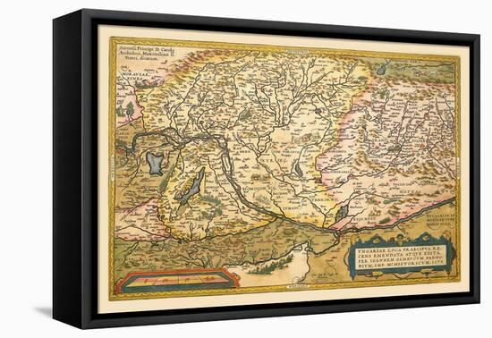 Map of Eastern Europe-Abraham Ortelius-Framed Stretched Canvas