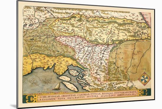 Map of Eastern Europe-Abraham Ortelius-Mounted Art Print