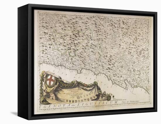 Map of Eastern Liguria Region, 1690-Vincenzo Coronelli-Framed Premier Image Canvas