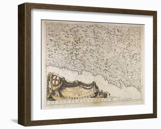 Map of Eastern Liguria Region, 1690-Vincenzo Coronelli-Framed Giclee Print