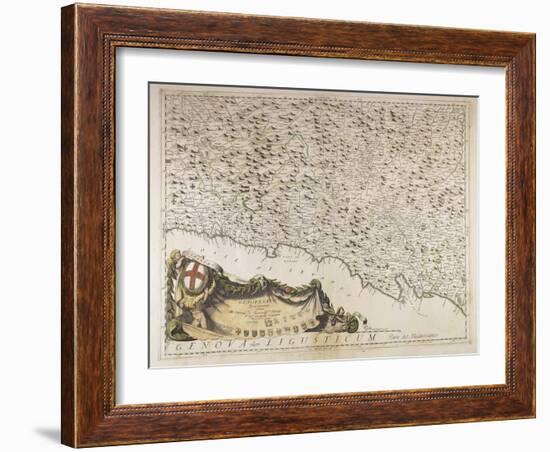 Map of Eastern Liguria Region, 1690-Vincenzo Coronelli-Framed Giclee Print