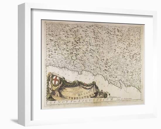 Map of Eastern Liguria Region, 1690-Vincenzo Coronelli-Framed Giclee Print