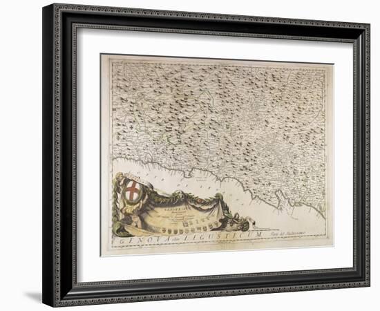 Map of Eastern Liguria Region, 1690-Vincenzo Coronelli-Framed Giclee Print