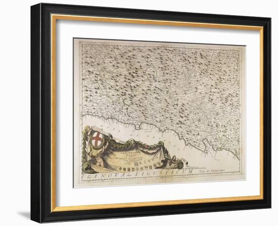 Map of Eastern Liguria Region, 1690-Vincenzo Coronelli-Framed Giclee Print