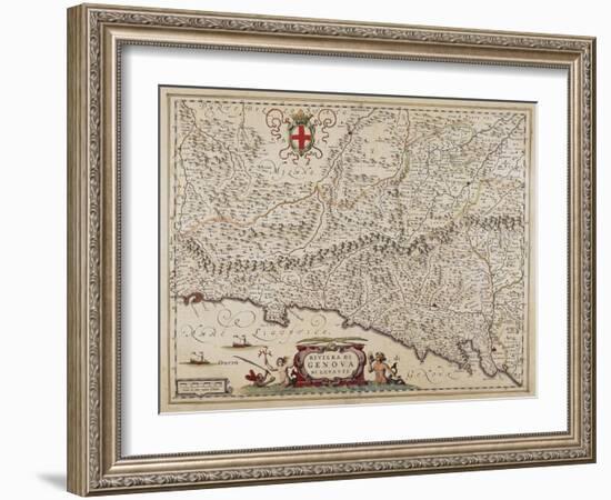 Map of Eastern Liguria Region-Giovanni Antonio Magini-Framed Giclee Print