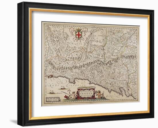 Map of Eastern Liguria Region-Giovanni Antonio Magini-Framed Giclee Print