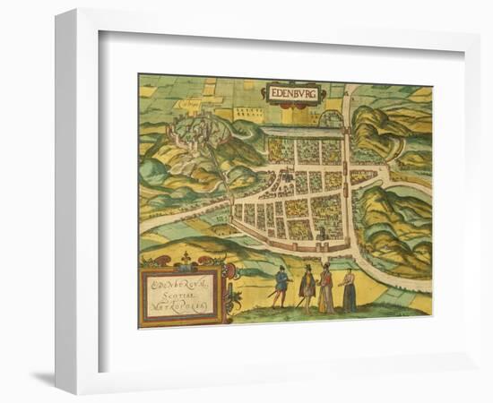 Map of Edinburgh from Civitates Orbis Terrarum-null-Framed Giclee Print