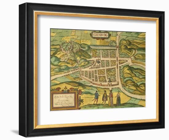 Map of Edinburgh from Civitates Orbis Terrarum-null-Framed Giclee Print