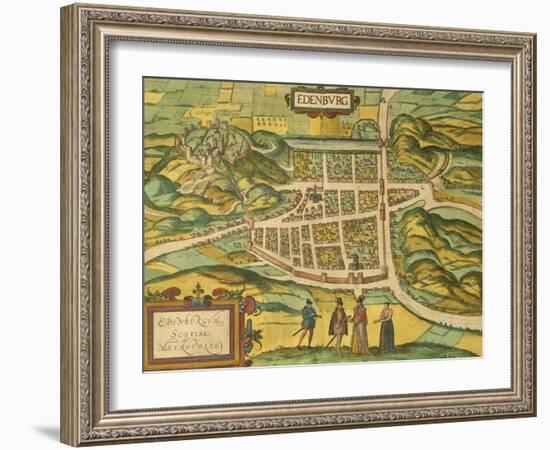 Map of Edinburgh from Civitates Orbis Terrarum-null-Framed Giclee Print