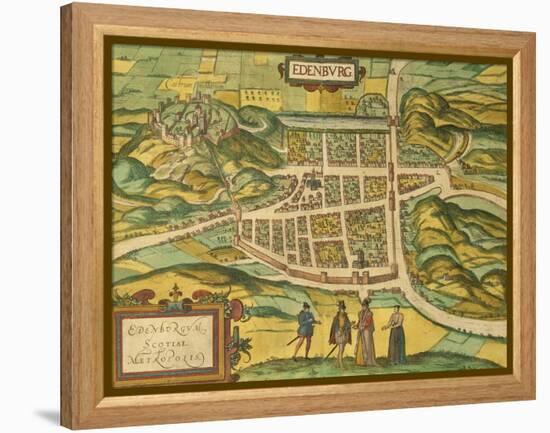 Map of Edinburgh from Civitates Orbis Terrarum-null-Framed Premier Image Canvas