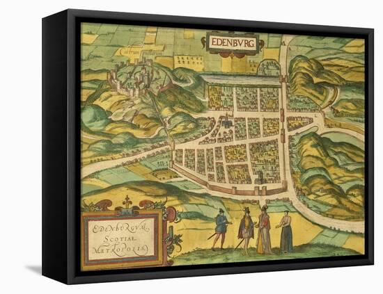 Map of Edinburgh from Civitates Orbis Terrarum-null-Framed Premier Image Canvas