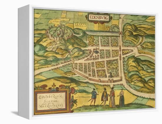 Map of Edinburgh from Civitates Orbis Terrarum-null-Framed Premier Image Canvas