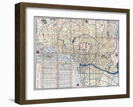 Map of Edo-null-Framed Premium Giclee Print