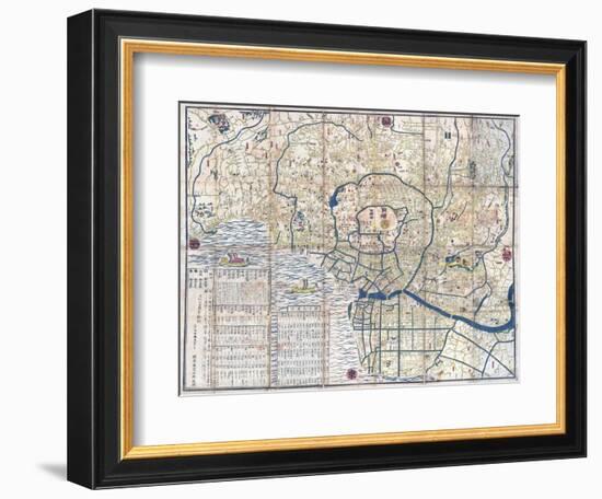 Map of Edo-null-Framed Giclee Print